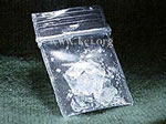 Individual bag of Crystal Meth in rock form